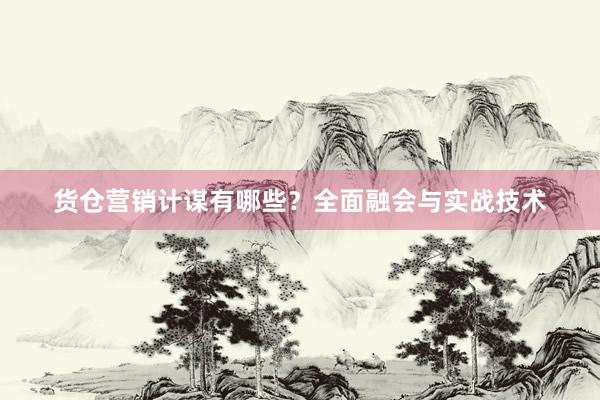 货仓营销计谋有哪些？全面融会与实战技术